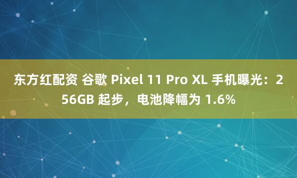 东方红配资 谷歌 Pixel 11 Pro XL 手机曝光：256GB 起步，电池降幅为 1.6%